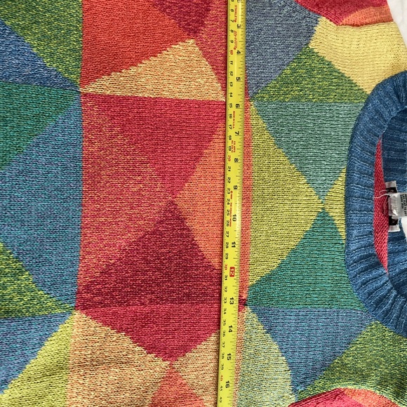 Talbots Colorful Geometric Pattern Sweater 3/4 sleeves cotton size M - Picture 4 of 5